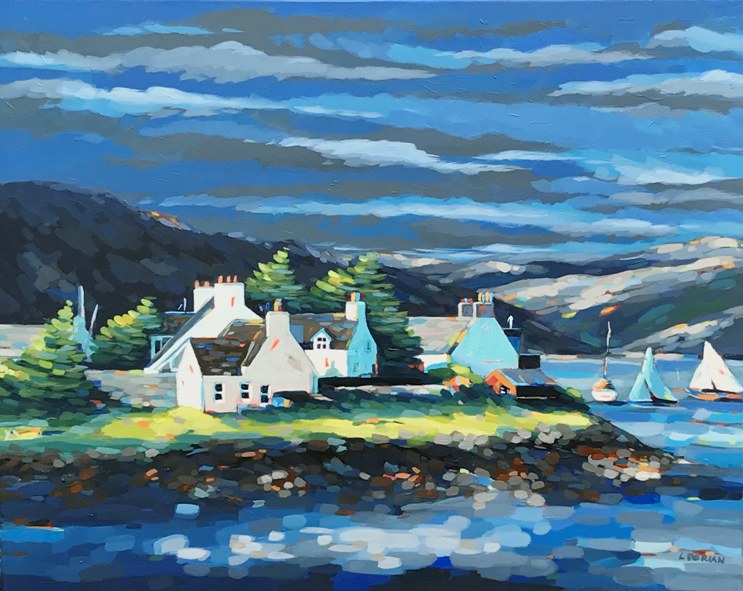 'Late Afternoon Sailing, Loch Carron, Plockton ' by artist Louise Dorian